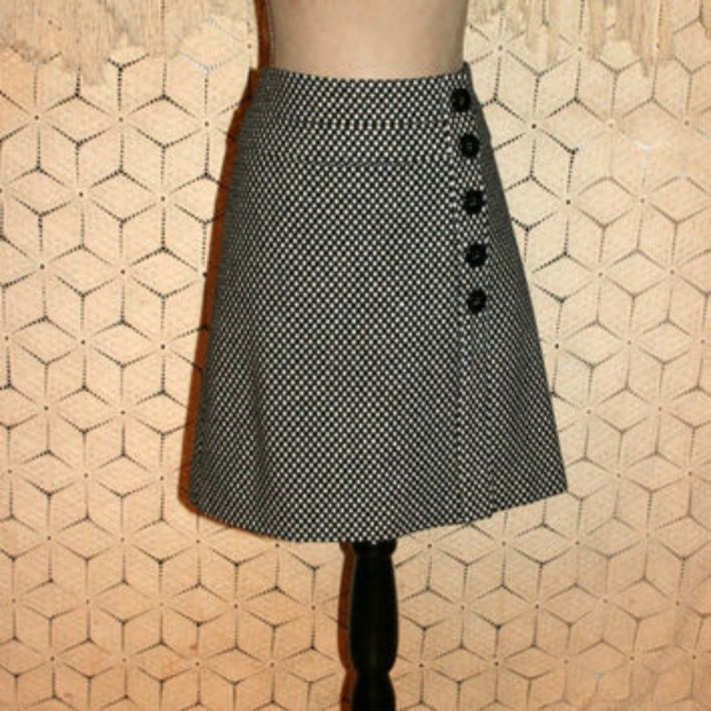 Talbots A-Line 5 Button Wool Skirt